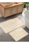 Mijölnir Kareli - Crema - Juego de alfombrillas de baño (2 piezas)